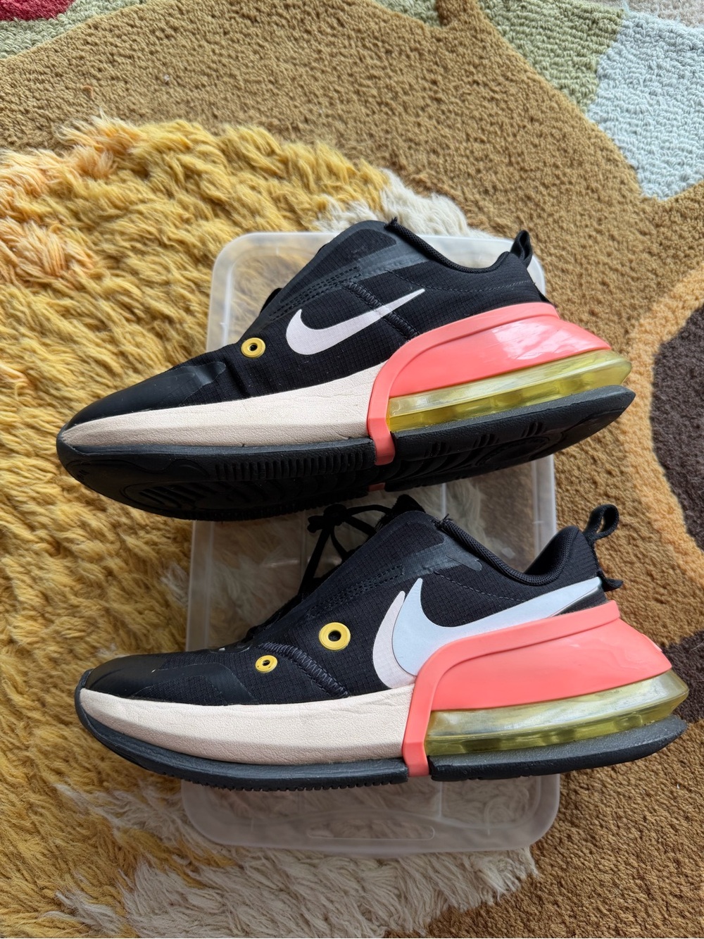 Nike Women’s Black , Peach and Yellow Air Max Up Sneakers